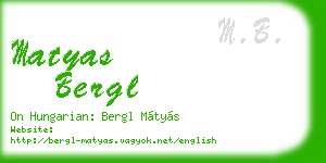 matyas bergl business card